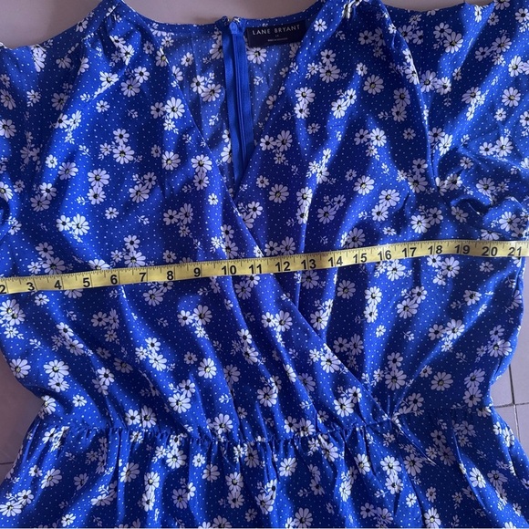 Lane Bryant - Floral Maxi Dress - High Low - Size 14- Blue Flowers flare - Picture 14 of 16